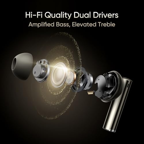 Image of realme in Ear Wireless Buds Air 6 Pro with Dual Drivers(11Mm+6Mmtweeter),40 Hrs Play Time,50 Db ANC,Lhdc 5.0,55Ms Low Latency,360 Spatial Audio,Ip55 Dust&Water Resistant,Bt V5.3,Titanium Twilight