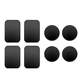 Ozgoe JF-03 Happy Bell (8 Pack) Mount Metal Plate for Magnetic Car Mount with 3M Adhesive – 4X Rectangular 4X Round (Black)