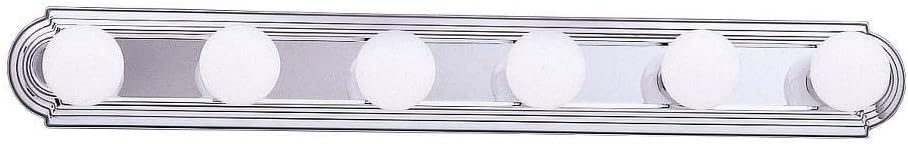 Kichler 36" Round Bath Bar Vanity Light in Brushed Nickel, 6-Light Traditional Bathroom Light, (36" L x 4.75" H), 5018NI