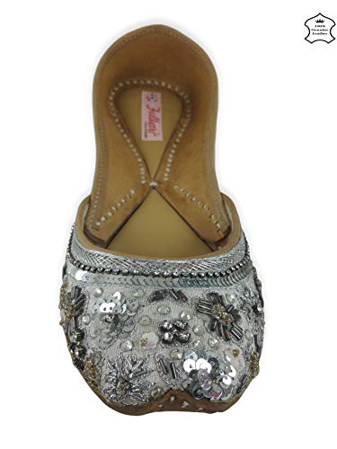 Image of Fulkari Women's Nappa Soft Genuine Leather Juttis | Bite and Pinch Free Jutis | Punjabi Jutti For Ladies | Casual Flat Stylish Mojari | Ethnic Flats For Girls |
