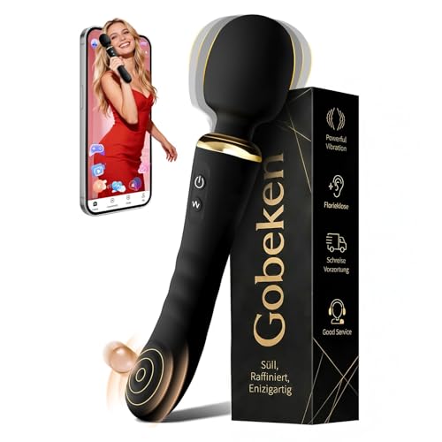 Gobeken Sex Spielzeug für die Paare Frau Männer Doppelkopf Vibrator Vibratorensets für Frauen App-Steuerung Sex Toys Sexspielzeug 5 Frequenz Vibration für Frauen 10 Stärke Dildo Analplug Schwarz