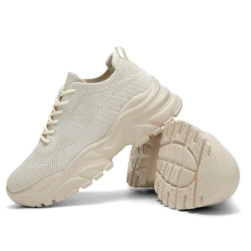 Image of Womens Walking Shoes Non Slip Ladies Running Fashion Athletic Sneakers Work Gym Tennis Athletic Sports Comfort Breathable Lightweight Mesh Soft Sole
