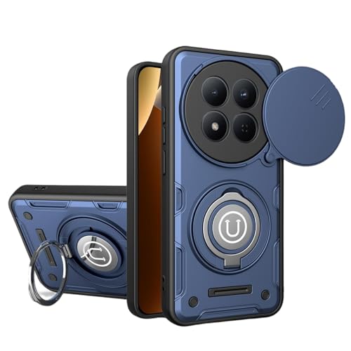 �X�}�z�P�[�X �Ή��@�� for Redmi Note 14 Pro,�Ή��@�� for Xiaomi Poco X7�y�}�O�l�b�g���ԍڃ}�E���g �����h�~ 2-in-1 PC+TPU 2�E�F�C�u���P�b�g�X�^���h �J���������Y�ی�zBlue