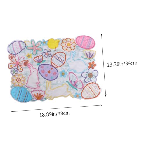 Set de table Pâques lavable pour protection de table de fête - 3