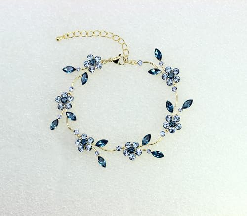 Image of Faship Gorgeous Rhinestone Crystal Floral Necklace Earrings Set
