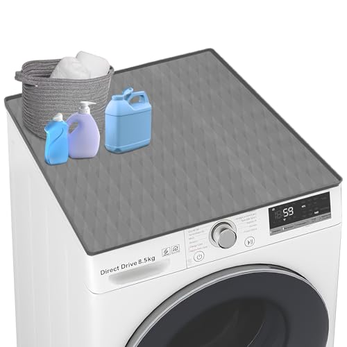 Waschmaschinenauflage 60x50cm, Schwerlast Silikon Waschmaschine Abdeckung für Waschmaschine und Trockner Top Protector Matte, Waschmaschinen Unterlage für Haus Küche Waschküche