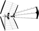 ANFEL 18db Antenna TV tripla Digitale Terrestre UHF 21-48 esterno, con filtro 5G LTE, per Ricezione il segnale Digitale Terrestre DVB-T/T2, Frequenze 470-694Mhz, Lunghezza 105cm, Nero