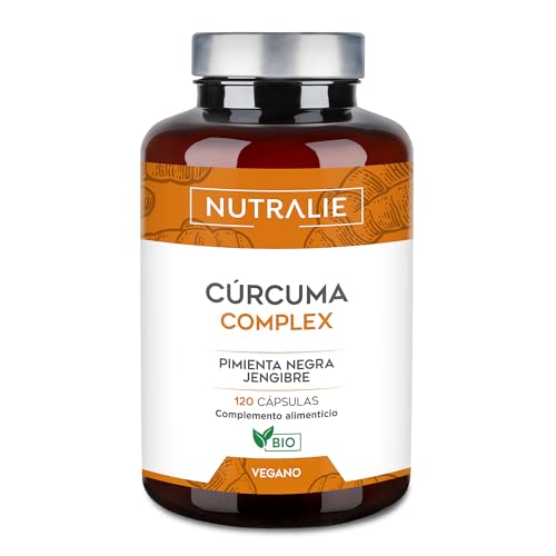 Cúrcuma Orgánica con Jengibre y Pimienta Negra (1420mg x Dosis) - Curcumina y Piperina - Turmeric Cúrcuma BIO -120 Capsulas Nutralie