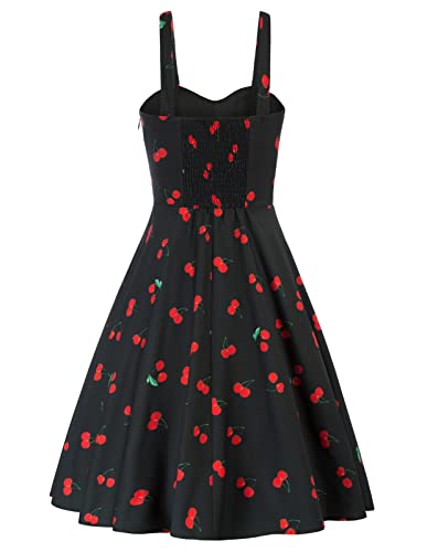 Image of Belle Poque Vintage Floral Dress for Women 2026 Summer A-line Sleeveless Flowy Midi Elegant Wedding Guest Cocktail Dress