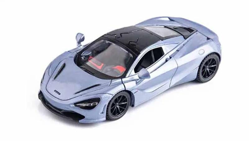 Image of Alloy Collectible Green McLaren 720s Toy Vehicle Pull Back DieCast Car Model with Lights and Sound-Grey