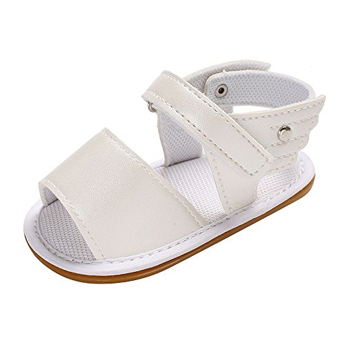 Beppter Baby Girls Boys Sandals Soft Anti-Slip Rubber Sole Infant Summer Outdoor Shoes Toddler First Walkers(White, 12-18Month)
