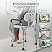 Shower Chair for Elderly and Disabled with Padded Armrests and Back, Adjustable Height Shower Seat, Tool-Free Heavy Duty Shower Chairs for Inside Shower, Handicap