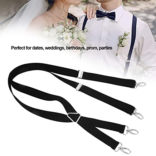 Suspensórios masculinos, elásticos ajustáveis em Y com 4 fivelas de metal, acessórios formais casuai