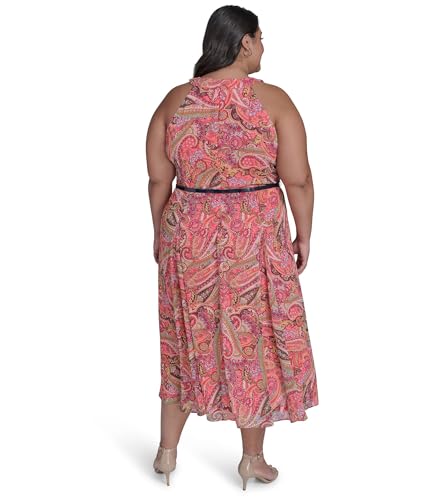 Image of Tommy Hilfiger Solo Dot Chiffon Midi Dress