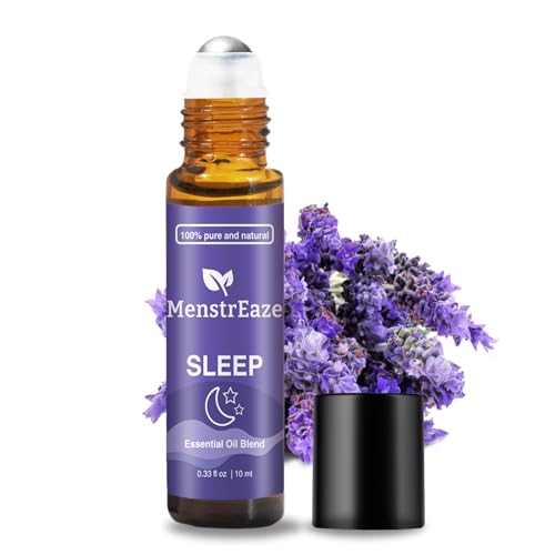 Natural Sleep Essential Oil Roll On, 100% Natural Deep Relaxation Blend with Lavender, Chamomile...