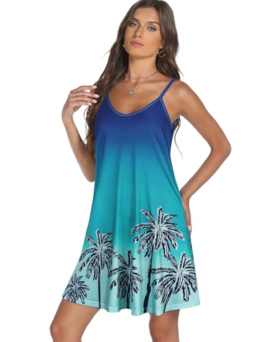 Image of elescat Womens Summer Dresses Spaghetti Strap V Neck Casual Sleeveless Sundress Beach Cover Ups with Pockets 2026