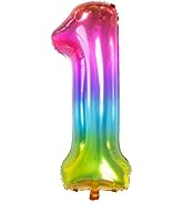 Ballons d'anniversaire arc-en-ciel chiffre 70 cm, décoration en feuille géante gonflable pour anniversaire...