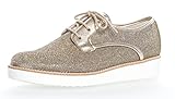 Weicher Gehcomfort Gabor Damenschuhe 61.450.63 Damen Schnürhalbschuhe, Schürer, Schnürschuhe, mit verbreiterter Auftrittsfläche Gold (Platino), EU 5