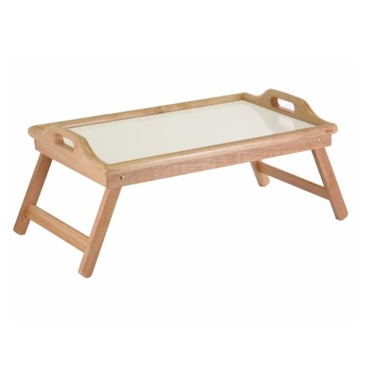 Winsome Wood Sherwood Bed Tray, Natural and white top
