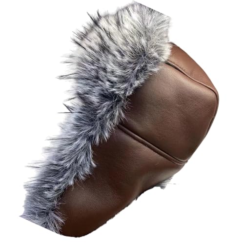Bonnet d'hiver doublure épaisse en cuir synthétique coupe-vent femme
