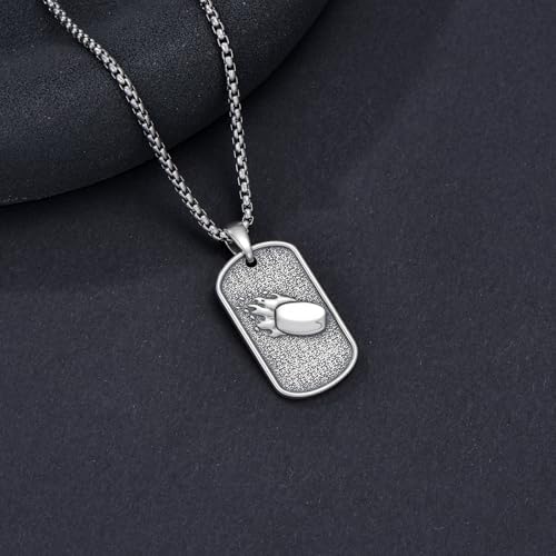PROESS Baseball/Basketball/Softball/Soccer Necklace for Men Sport Lovers Fans Sterling Silver Never Give Up Sports Necklace Sports Gift for Birthday Christmas4