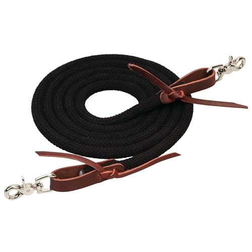 Rênes équestres noires Weaver Leather Ecoluxe Trail pour cheval de randonnée 3m
