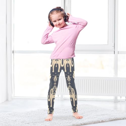 Bolaz Toddler Girls Leggings Printed Yoga Pants Leggings Grey Elephant for Kids4