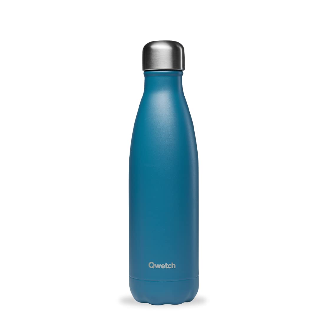 Qwetch - Bouteille Isotherme Matt Bleu Canard 500ml - Gourde Nomade Inox - 24h Froid et 12h Chaud - Etanche, Sans BPA & Réutilisable - Gourde isotherme pour Sport, Voyage, Bureau, Randonnée