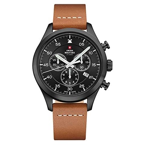 Swiss Military by Chrono Men's Chronograph Quartz Watch with Leather Strap SM34076.08 Cover