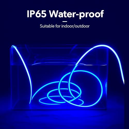 Image of 13.1 Feet Neon LED Strip Light | 12V Adapter, Waterproof IP65, Silicone Flexible Rope Light for Home Wall Decor & Gaming Room| Led Strip Lights | Neon Lights 4 Meter | (Blue)