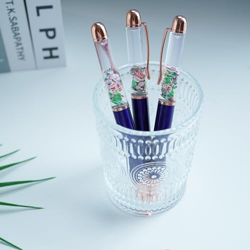 Image of Christmas Snowman Tree Funny Pens Cute Floater Floating Liquid Writing Journaling Office Pen Unique Gift For Women Men Kids Girl Boy
