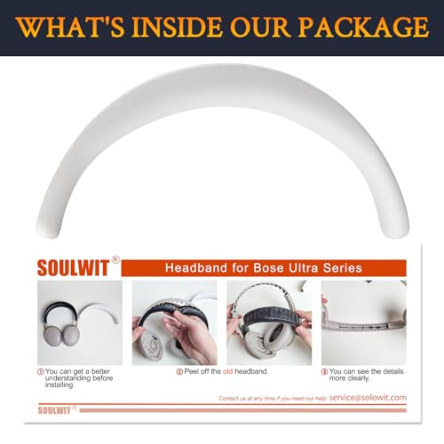 Image of SOULWIT Upgraded Headband Cover for Bose QC Ultra /New QuietComfort Ultra(2nd Gen) Wireless Headphones, Replacement Headstrap Pad Repair Part - White Smoke