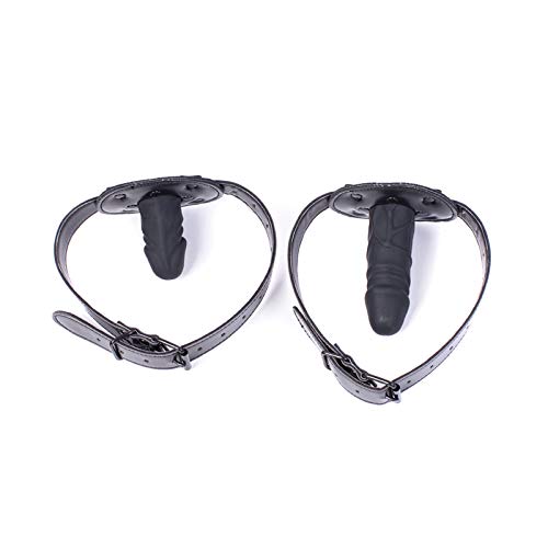 SAHOOSAFETY Gode ​​bâillon en silicone SM, bâillon buccal, bâillon pénis, bâillon BDSM, bâillon buccal, jouets sexuels érotiques for femmes et hommes(6cm)