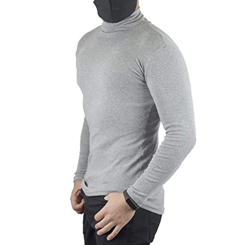 Cacharrel Blusa Tricot Lã Sintética Masculina Gola Alta (CINZA, M)