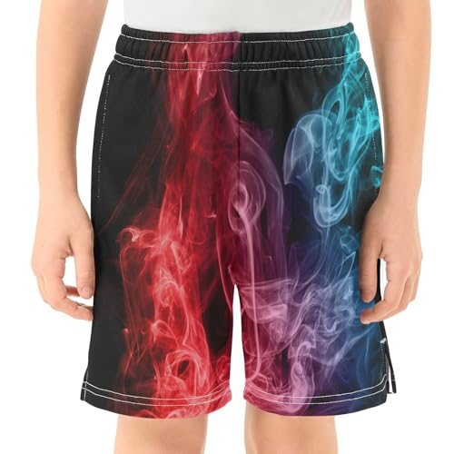 Red Blue Tie Dye Boys Athletic Shorts Kids Basketball Shorts Gym Short for Summer L2