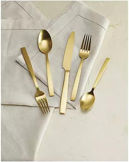 HAMPTON FORGE Skandia Clearview Satin 20 Piece Flatware Set (Gold)