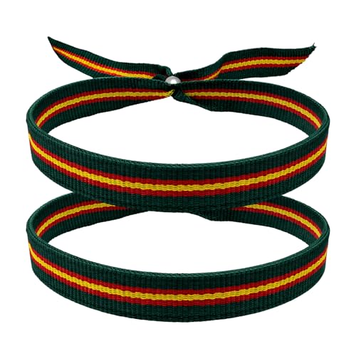 cotigo Pulsera Guardia Civil pack 2, pulsera tela ajustable inspirada en los colores de la Guardia Civil, pulsera bandera España simbólica y patriótica, regalo unisex uso diario (Guradia Civil 1)