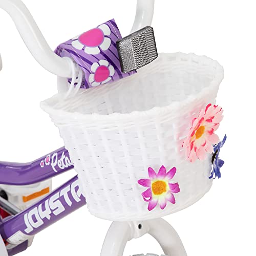 JOYSTAR 16 inch Girls Bike for 4 5 6 Years Kids and Toddler Girl Bicycle with Training Wheels & Basket & Streamer Kids' Bikes Ages 4-7 Purple