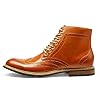 Bruno Marc Men's Leather Brogue Ankle Boots Classic Lace Up Dress Boots for Casual or Formal Wear,Size 10,Brown,BERGEN-01 #1