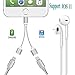 Lightning Jack Adapter Headphone for iPhoneX/10/8/8 Plus iPhone7/7 Plus,2 in 1 AUX Audio,Dual Lightning Jack Earphone Adaptor&Splitter(Audio+Charge+Music Control+Phone Call)Support iOS 11or Later