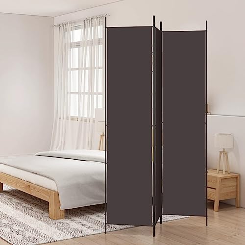 Biombo de tela marrón de 3 piezas, 150 x 220 cm, plegable, como vestidor y protección visual para salón y dormitorio, versátil, transpirable y duradero