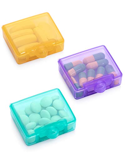 Small Pill Box 3 pcs,Cute Travel Pill Case Portable for Pocket Purse