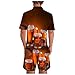 Grands Et Grands Sweats Capuche Pour Hommes Course à pied été bière 3D hommes loisirs sport taille Fitness deux pièces costume plus hommes costumes et Pull Capuche Noir Pour Hommes (Brown, XXL)