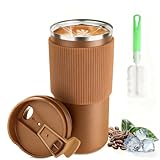 Termos para Café, 18oz/510ml Taza Termo Acero Inoxidable con Protector de Silicona Antideslizante, Vasos Termicos Frio y...