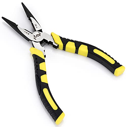 6 Inch Needle Nose Pliers With Wire Cutter Linesman Pliers For Crimping,Cutting,Crimping, Shearing|Chrome Vanadium Steel Forged| Rust-Proof Coated|Comfort Grips #TOP5