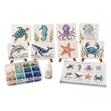 Generisch Sea Glass Art Kit - Colorful Glass Mosaic Craft Decoration Set