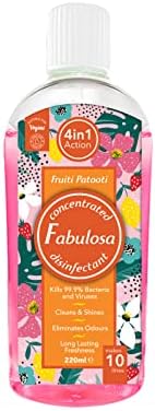 Fabulosa 4 in 1 Concentrated Antibacterial Disinfectant All Purpose Cleaner, 220ml, Individual, Fabventus