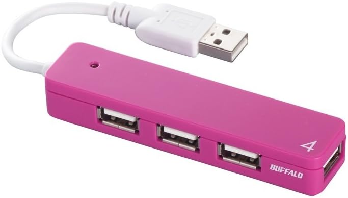 iBUFFALO USB2.0Hub Bus Power 4 Port Pink [PlayStation4, PS4, PS3 Verified] BSH4U06PK
