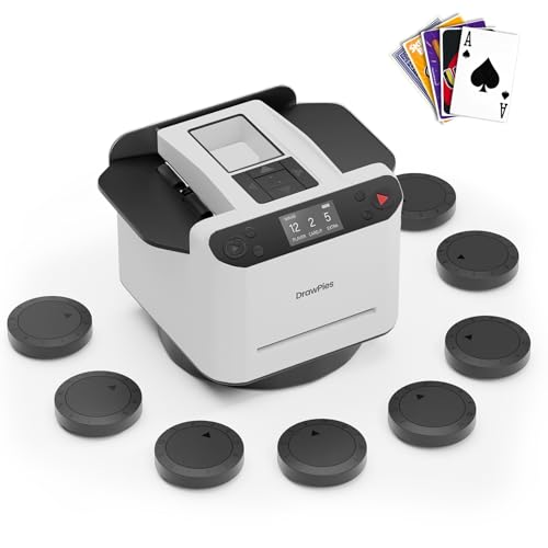 DrawPies 2-in-1 Automatic Card Shuffler and Dealer Machine with 8 Remotes