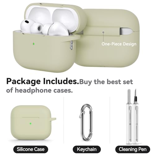 Image of Ljusmicker for AirPods Pro 3 Case 2025 with Cleaner Kit,Soft Silicone Protective Cover for Apple AirPods Pro 3rd Generation Cases for Women Men,for AirPod Pro 3 Cover with Keychain-Khaki
